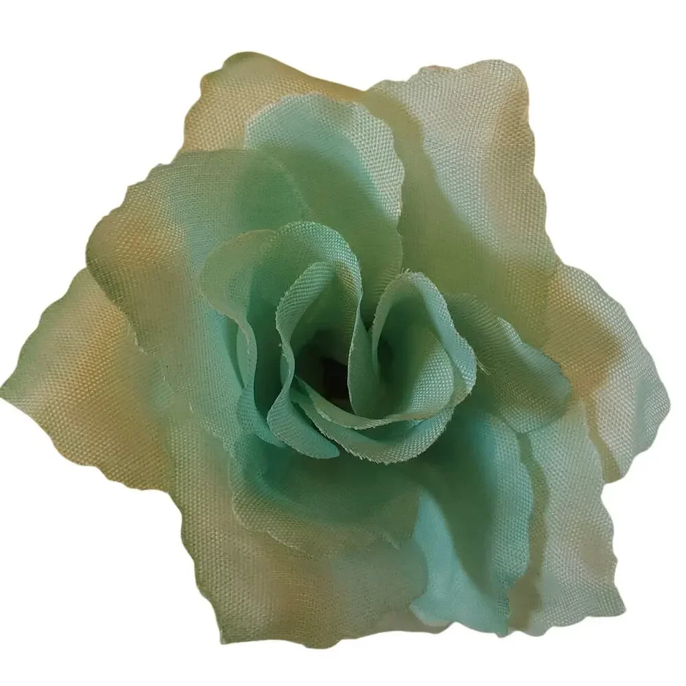 Artificial Mint Aqua Green Roses Lot of 50 2.5in Short Stems Wedding Craft